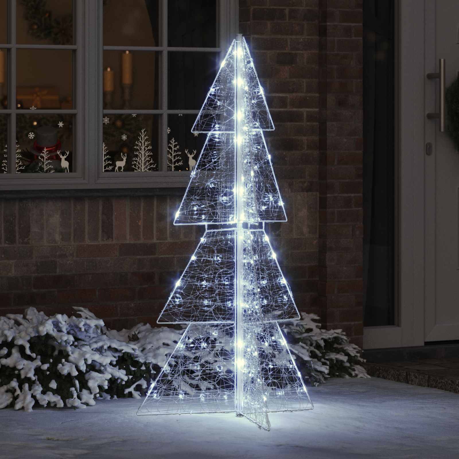 Sapin de Noël | Arbre de Noël avec 160 LED Blanc Froid 150 cm Acrylique Maison Chic - Image 2