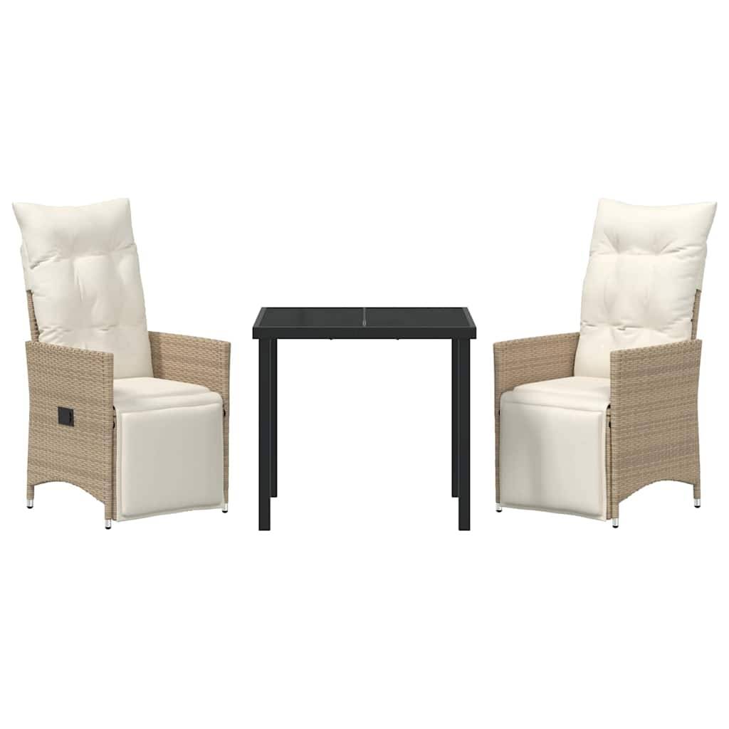ComfortXL - Petit Salon de Jardin 3 Pièces Beige Polyrotin Fauteuils Inclinables pour Balcon – ComfortXL Outdoor Living - Image 7