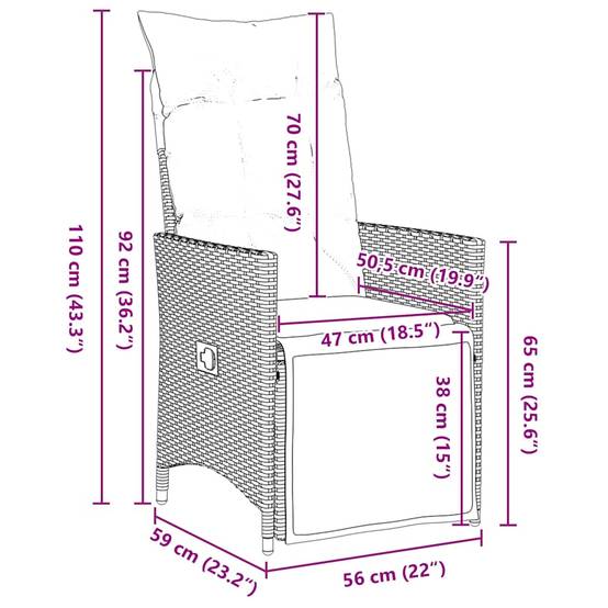 ComfortXL - Petit Salon de Jardin 3 Pièces Beige Polyrotin Fauteuils Inclinables pour Balcon – ComfortXL Outdoor Living - Image 8