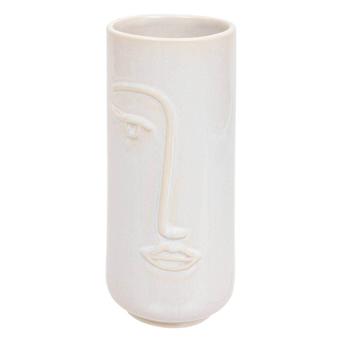 Atmosphera - Vase visage "Soleya" céramique H25cm blanc - Atmosphera Créateur d'intérieur - Imagen 1