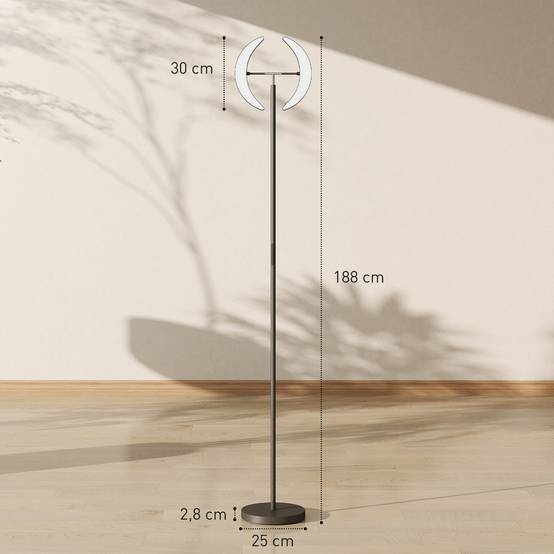 Lampadaire RGB, lampe à intensité variable avec options d'éclairage multicolores, orientable, noir - Image 5