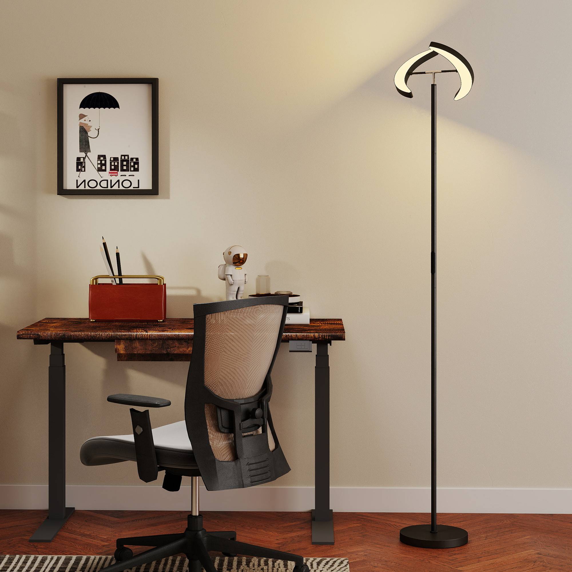 Lampadaire RGB, lampe à intensité variable avec options d'éclairage multicolores, orientable, noir - Image 4
