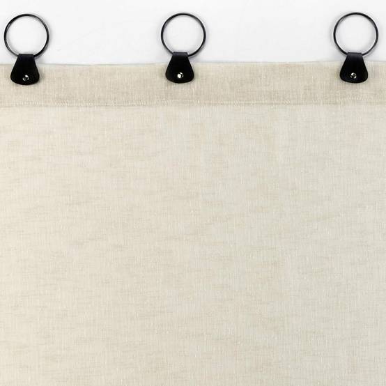 Rideau Voilage à Anneaux "Linka" 140x240cm Naturel - Image 4