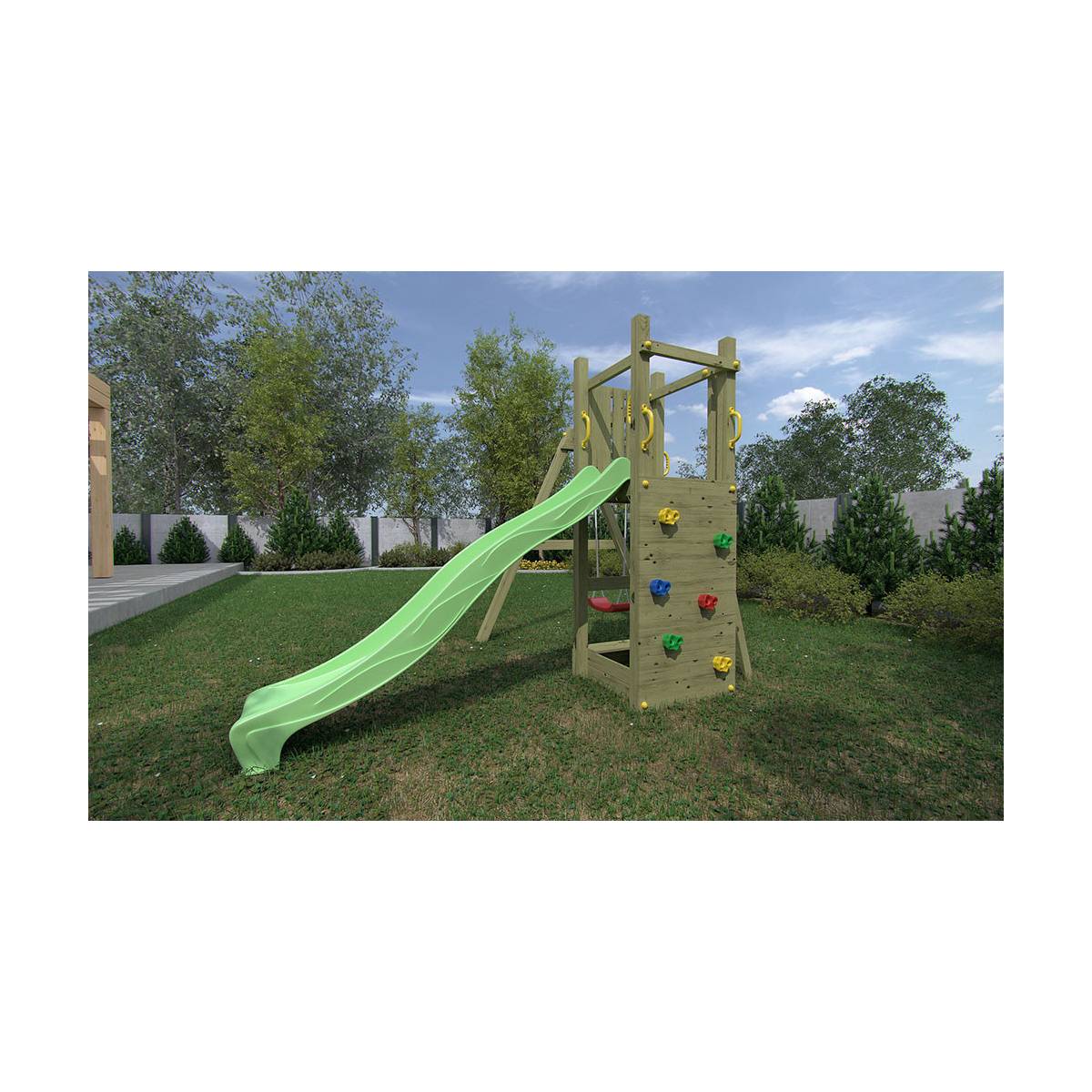 Fungoo - Aire de jeu d'extérieur FUNGOO FUNNY3 avec bac à sable et balançoire pour enfants - Image 2