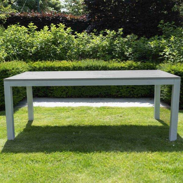 Wilsa Garden - Table de jardin aluminium 8 places décor bois fixe TAMPA - Imagen 1