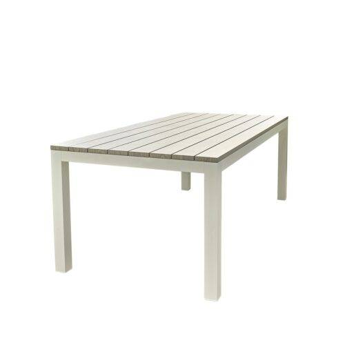 Wilsa Garden - Table de jardin aluminium 8 places décor bois fixe TAMPA - Imagen 2