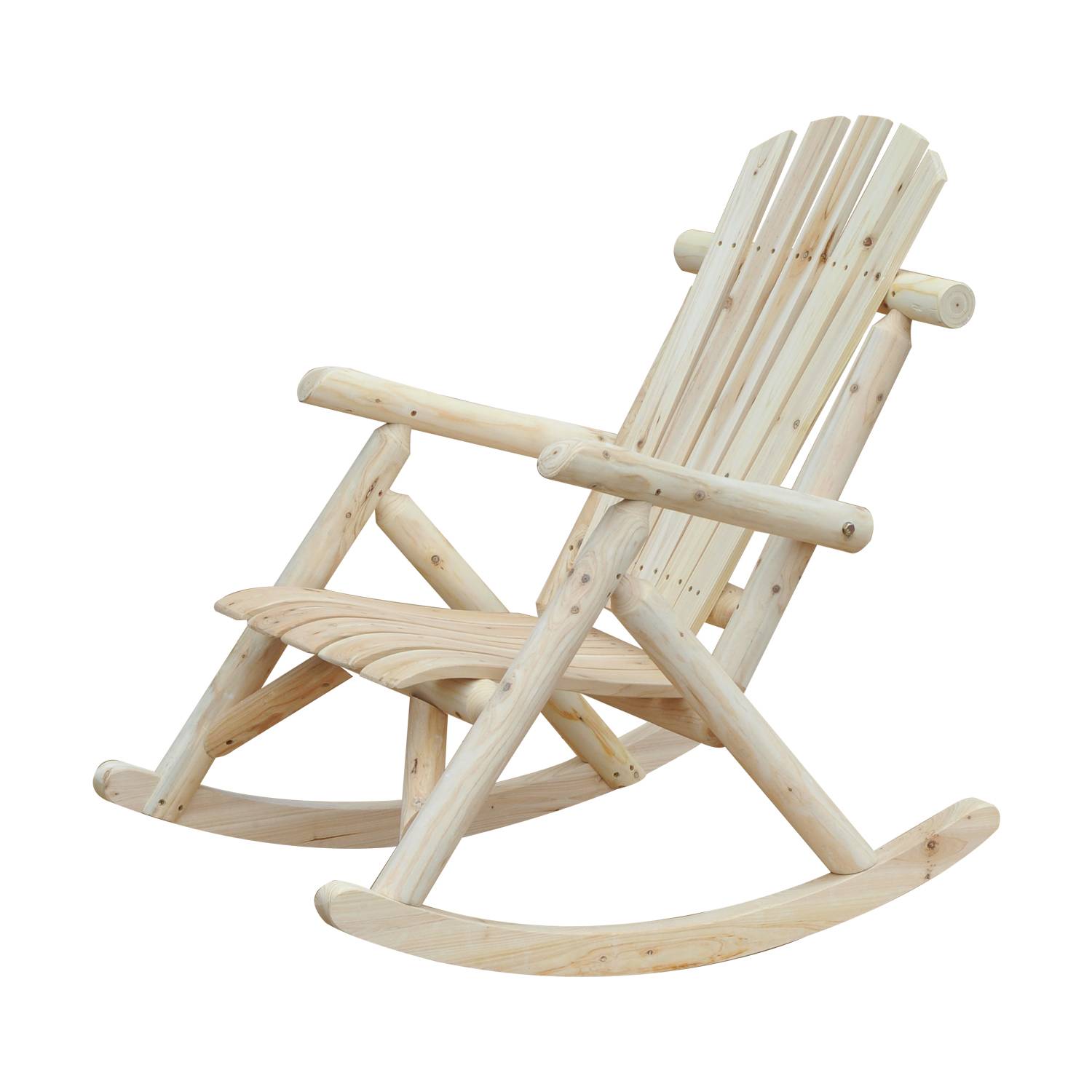 Fauteuil à bascule bois naturel 66 x 96 x 98 cm - PANGIVO - Image 1