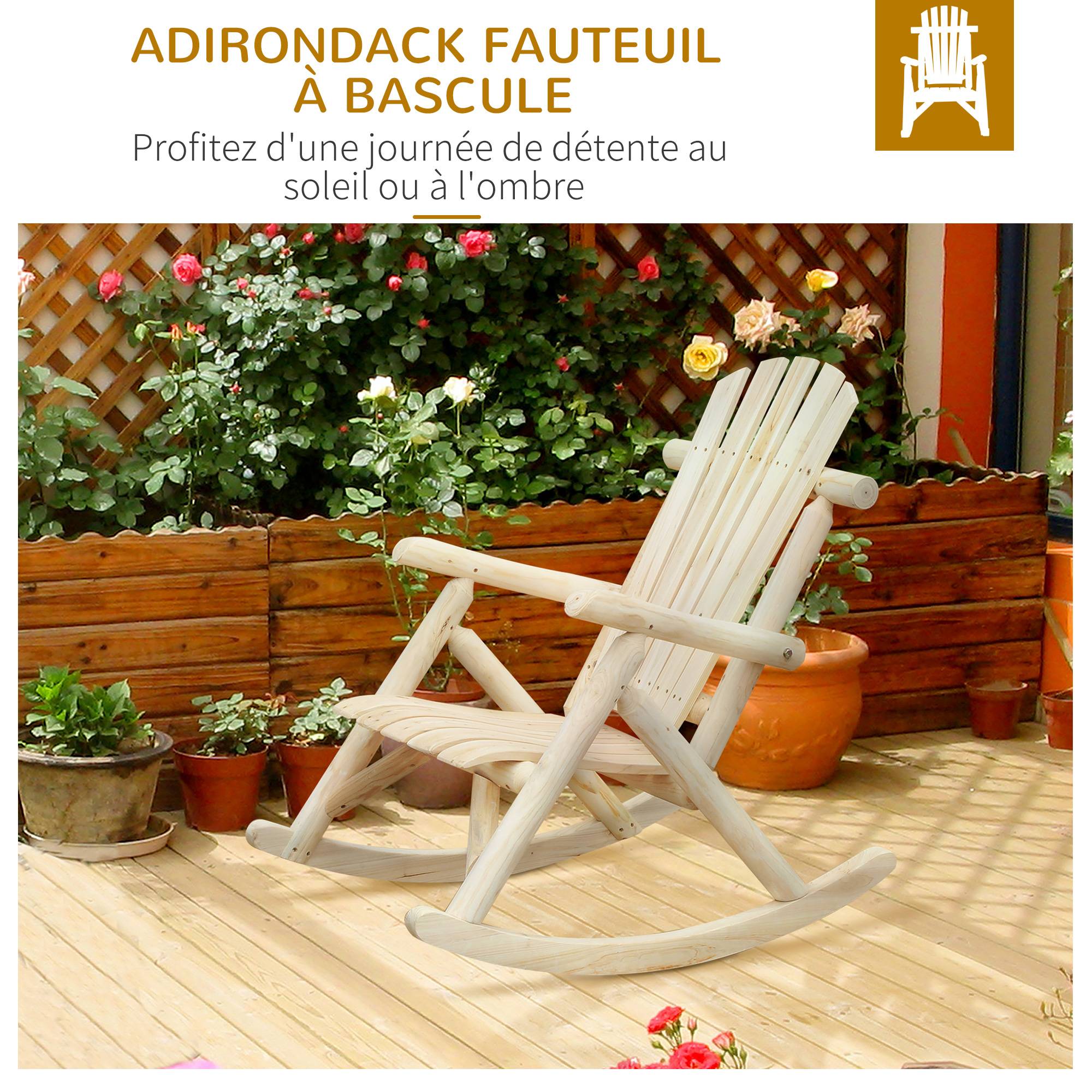 Fauteuil à bascule bois naturel 66 x 96 x 98 cm - PANGIVO - Image 6