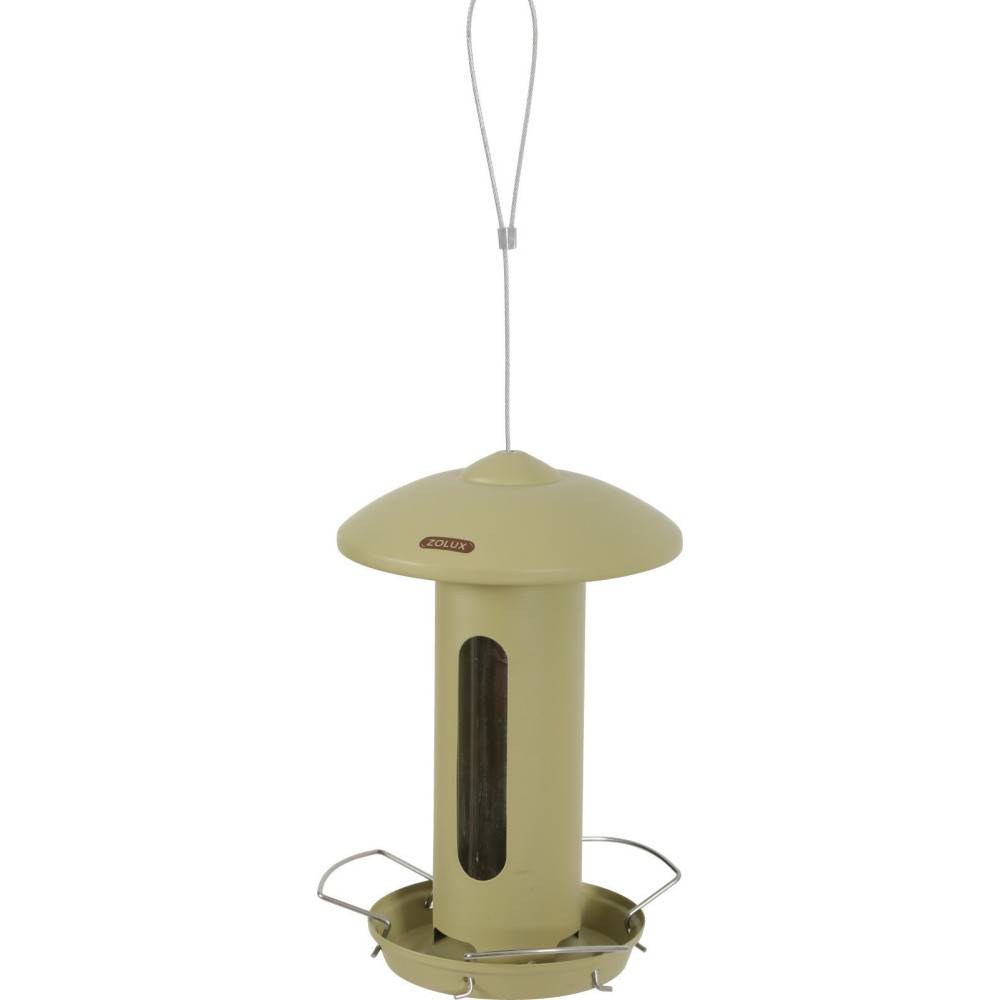 Mangeoire solo métal vert H total 44 cm pour oiseaux - Image 1