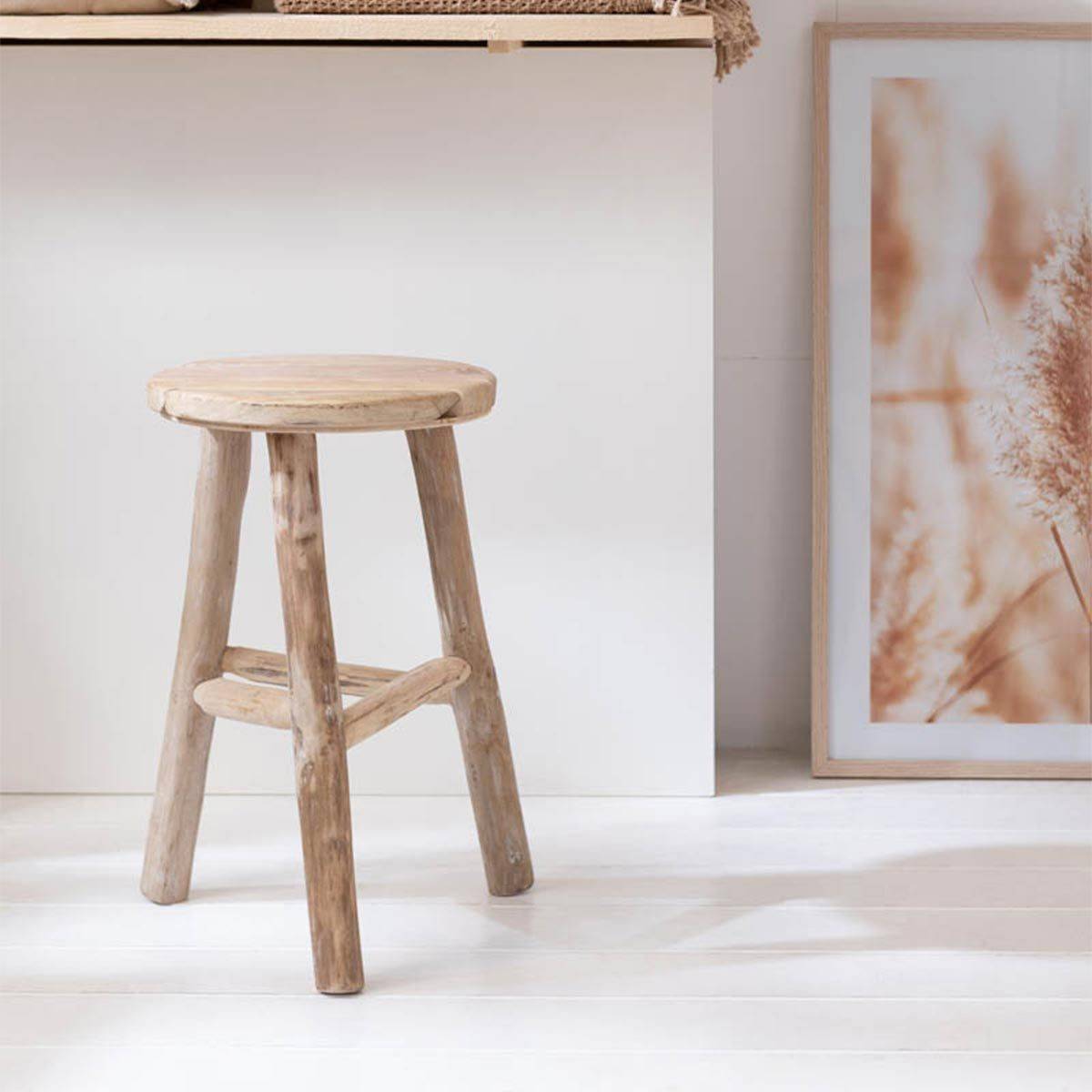 Tabouret en Bois "Wash" 53cm Naturel - Image 3