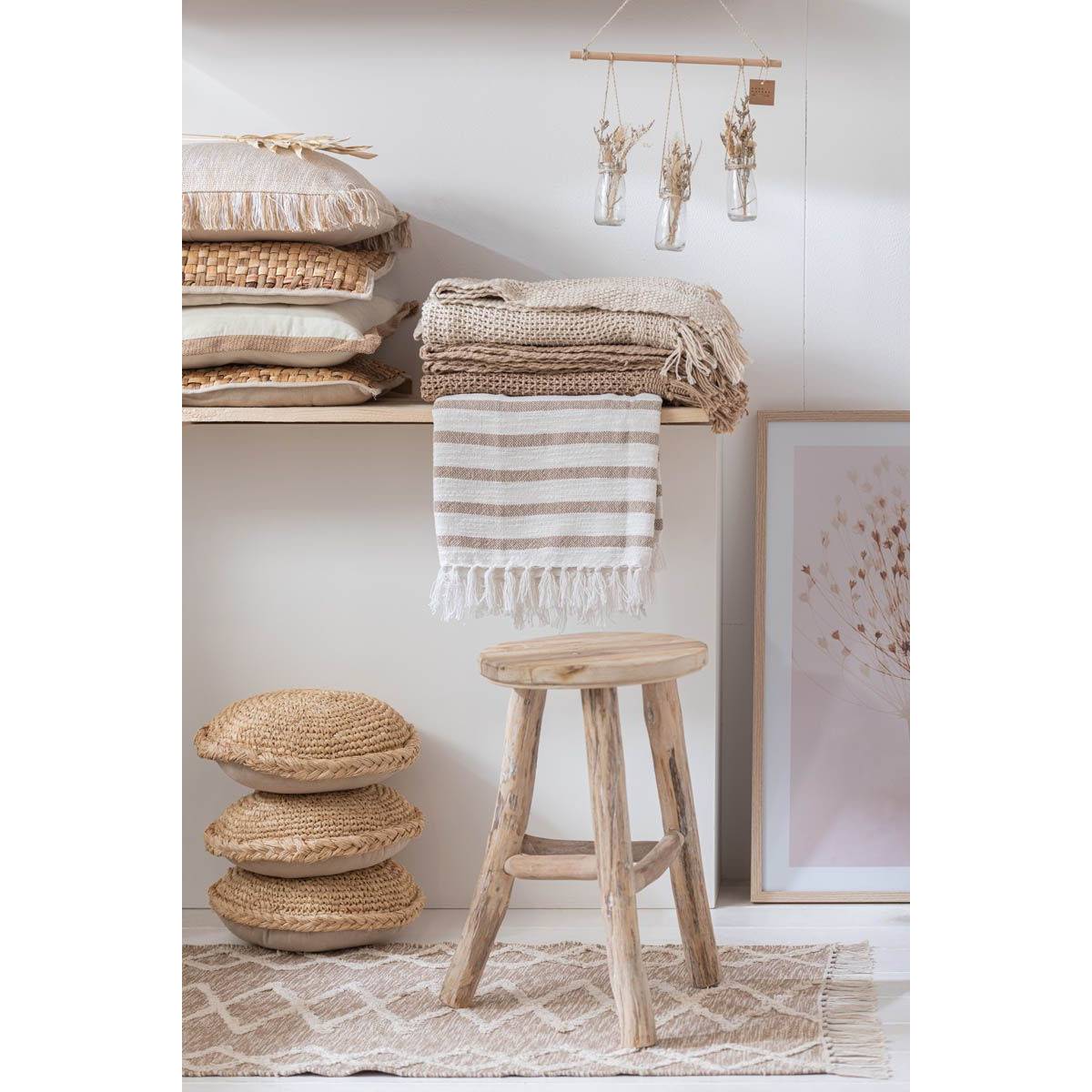 Tabouret en Bois "Wash" 53cm Naturel - Image 4