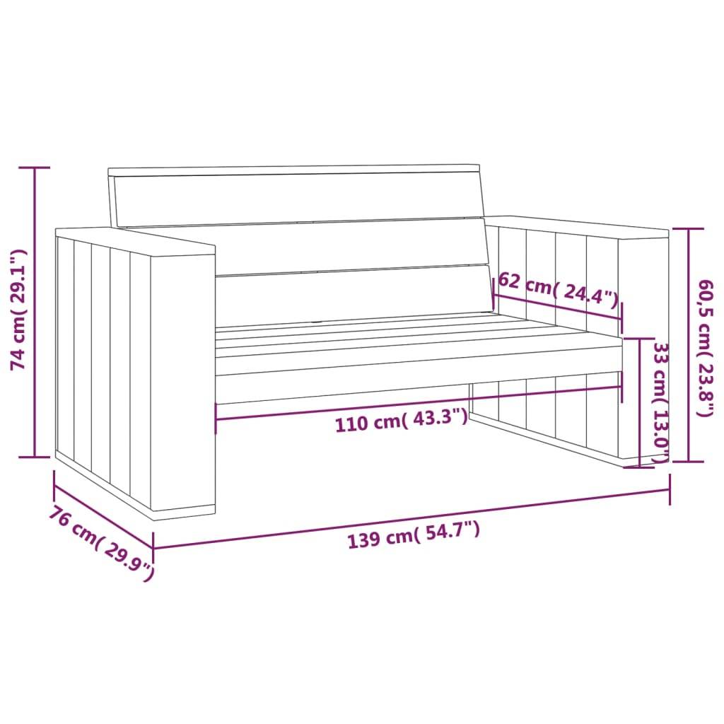 Maison Chic - Banc de jardin - Banc d'extérieur - Banquette 139 cm bois de pin imprégné - Imagen 7