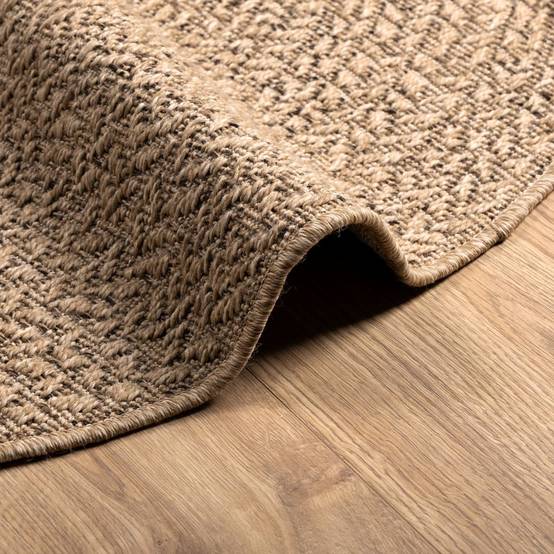 Tapis Rond Extérieur en Polypropylène Aspect Jute Naturel pour Terrasse et Jardin Brun 120 cm – ComfortXL Outdoor Living - Image 6