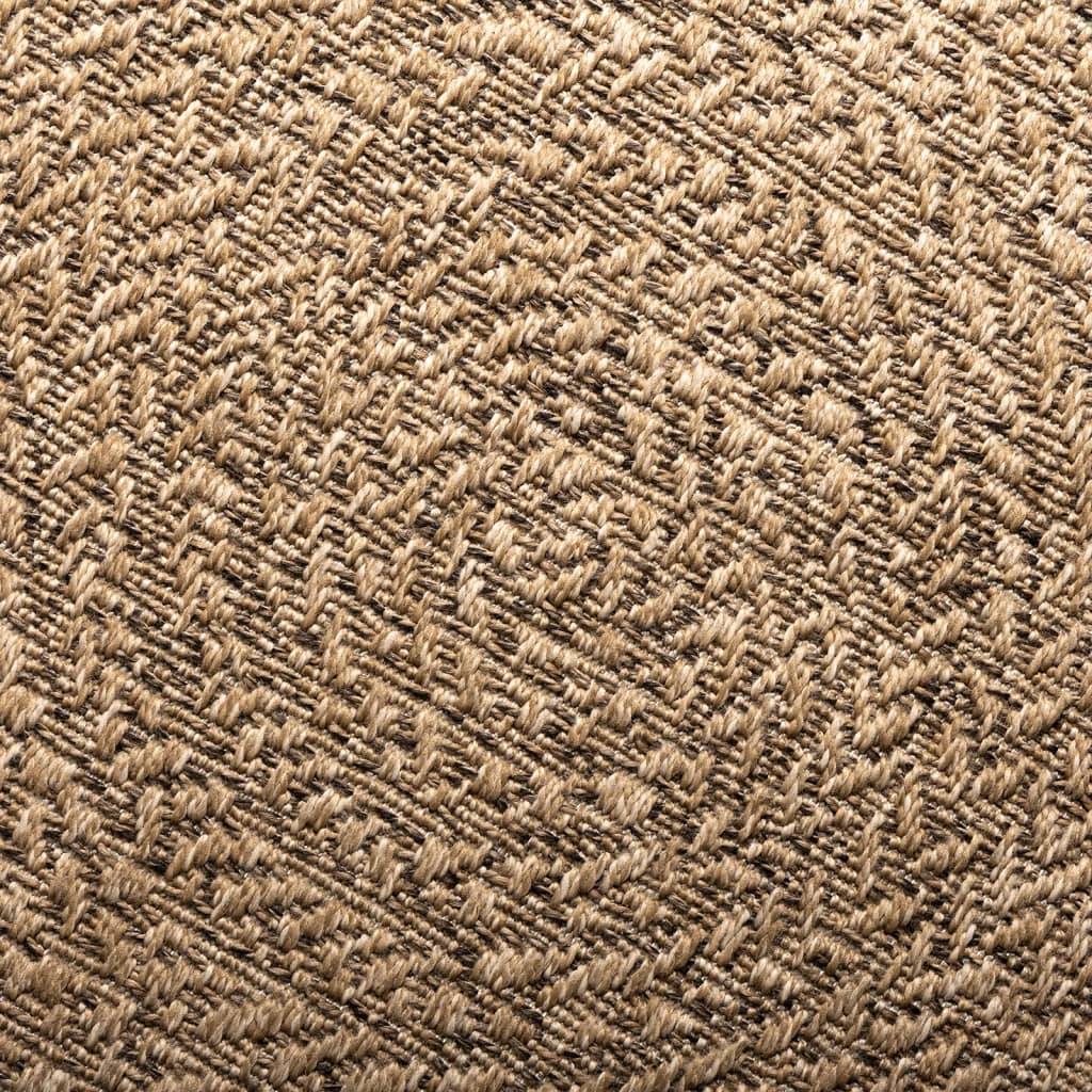 Tapis Rond Extérieur en Polypropylène Aspect Jute Naturel pour Terrasse et Jardin Brun 120 cm – ComfortXL Outdoor Living - Image 5