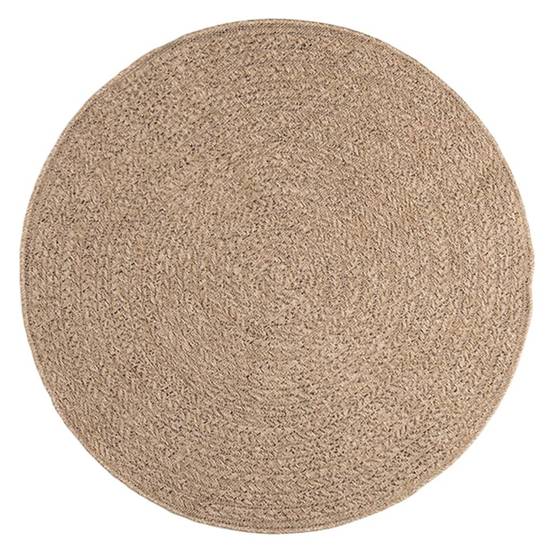 Tapis Rond Extérieur en Polypropylène Aspect Jute Naturel pour Terrasse et Jardin Brun 120 cm – ComfortXL Outdoor Living - Image 3