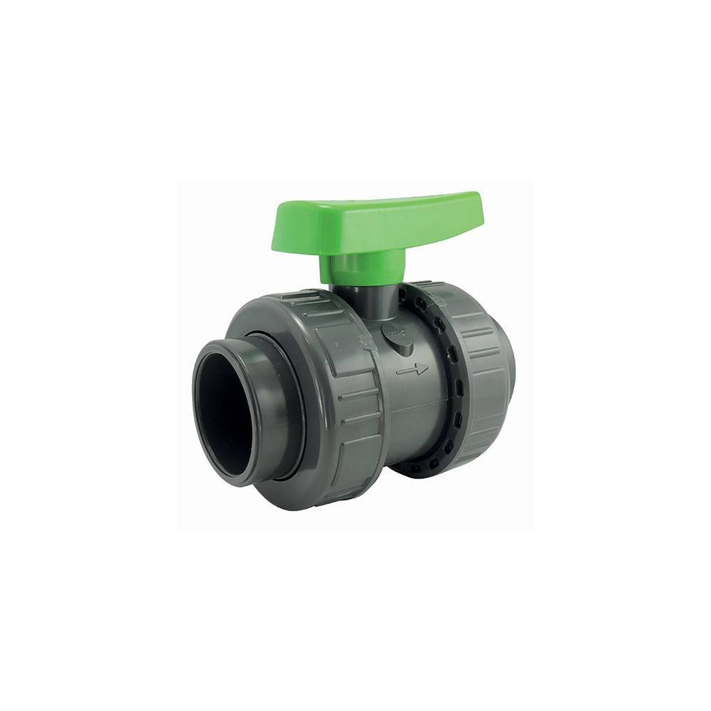ø 50 mm vanne PVC a coller  poigner verte - Imagen 2