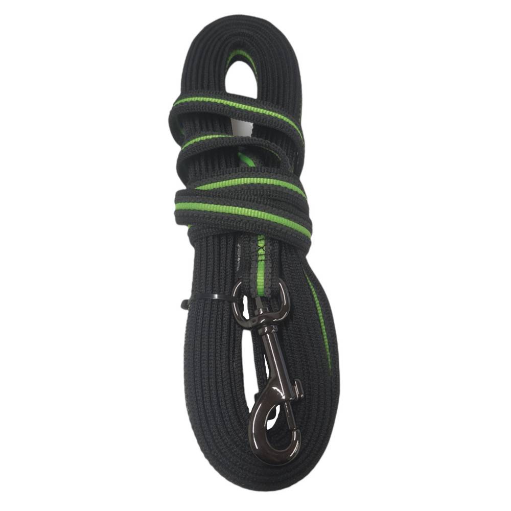 Laisse d'entraînement en nylon. 5 mètres x 17 mm.  vert. pour chien. - Imagen 2