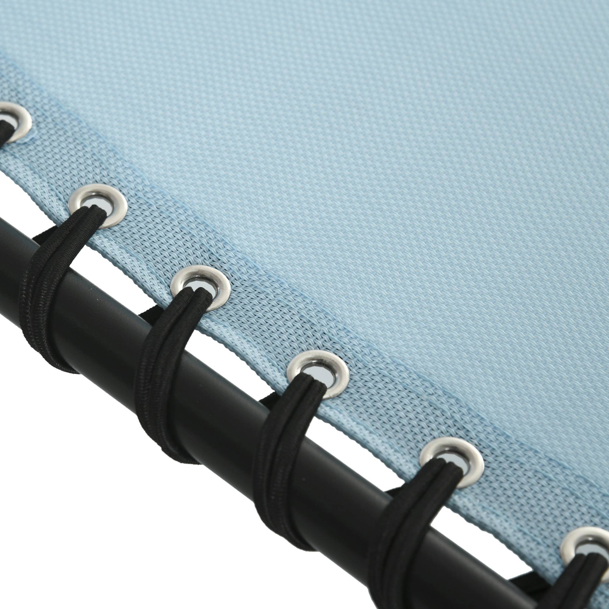 Transat pliant avec appui-tête, transat de jardin, inclinable en 4 positions, structure en acier, 189 x 58 x 30 cm, bleu - Image 9