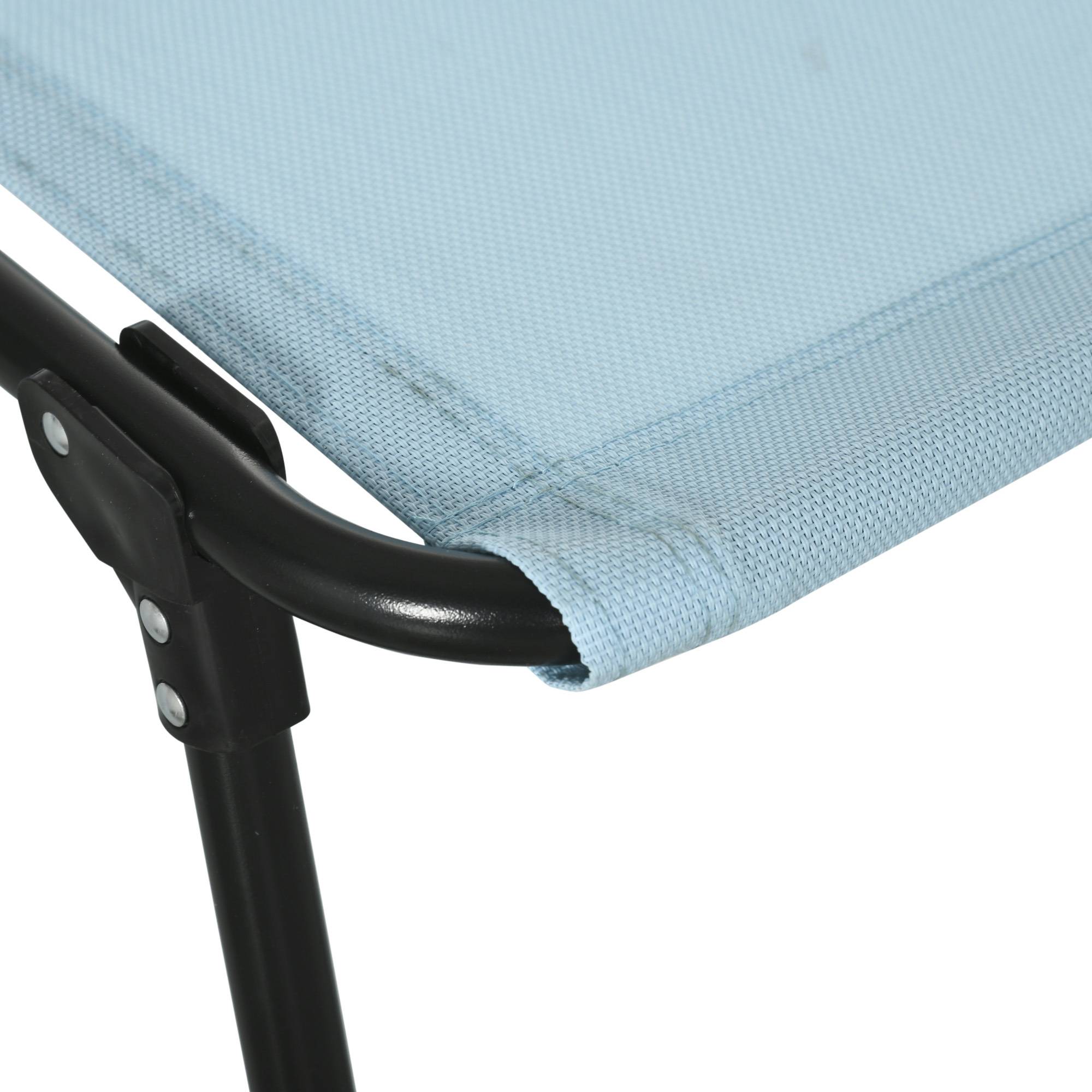 Transat pliant avec appui-tête, transat de jardin, inclinable en 4 positions, structure en acier, 189 x 58 x 30 cm, bleu - Image 10