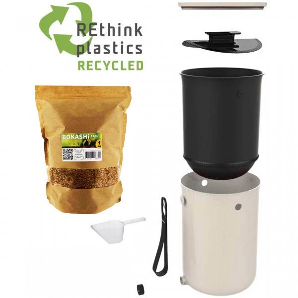 Ferme Du Moutta - Lot de 2 Bokashi Organko 2 Blanc (9,6L) + 1 kg d'Activateur EM-1 - Imagen 5