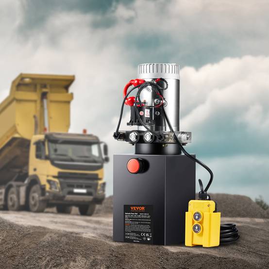 VEVOR Pompe hydraulique DC 12V 6L double effet débit 3,44 L/min pression 22 MPa pour camion benne nacelle levage. - Image 8