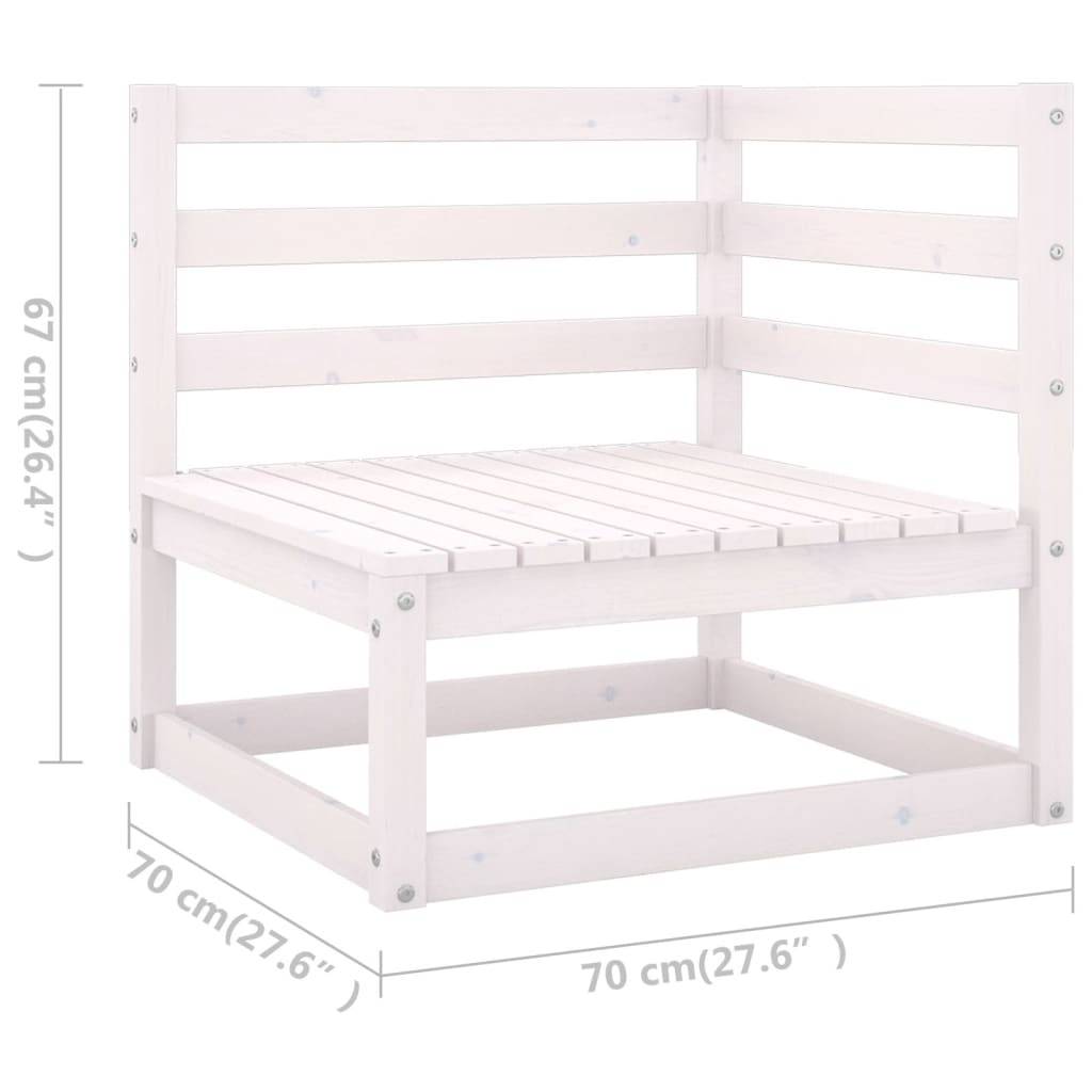 Helloshop26 - Salon de jardin meuble d'extérieur ensemble de mobilier 7 pièces avec coussins blanc bois de pin massif - Imagen 8