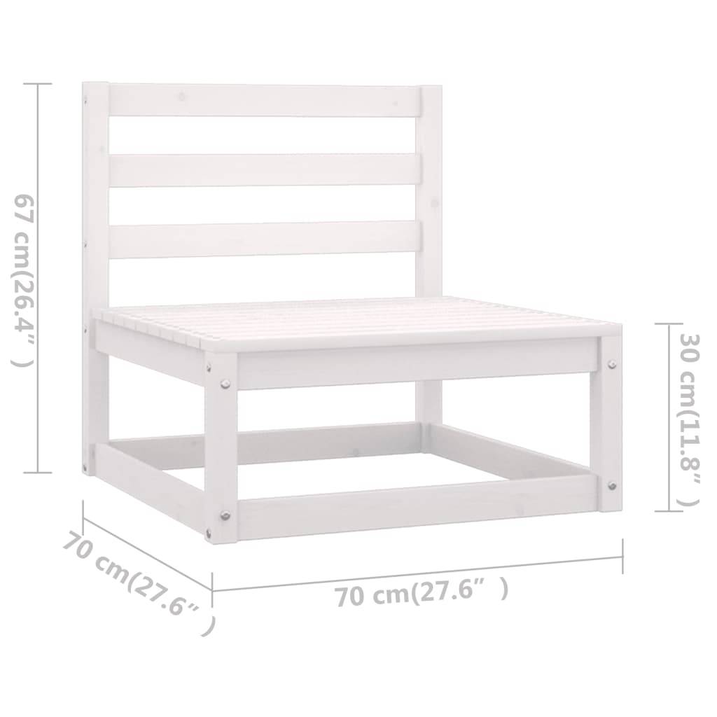 Helloshop26 - Salon de jardin meuble d'extérieur ensemble de mobilier 7 pièces avec coussins blanc bois de pin massif - Imagen 7