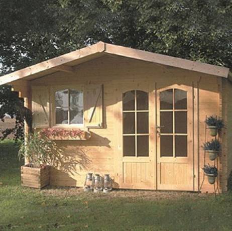 Abri de jardin Morzine en bois 10,99 m², Toiture Shingle gris, Plancher Non - Imagen 1