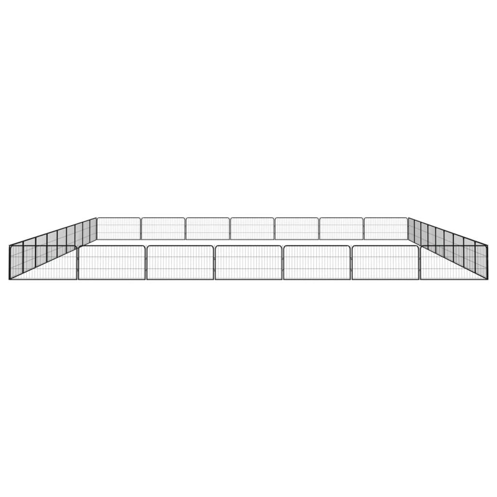 Vidaxl - Parc pour chien 32panneaux Noir 100x50cm Acier enduit de poudre vidaXL 3115973 - Imagen 4