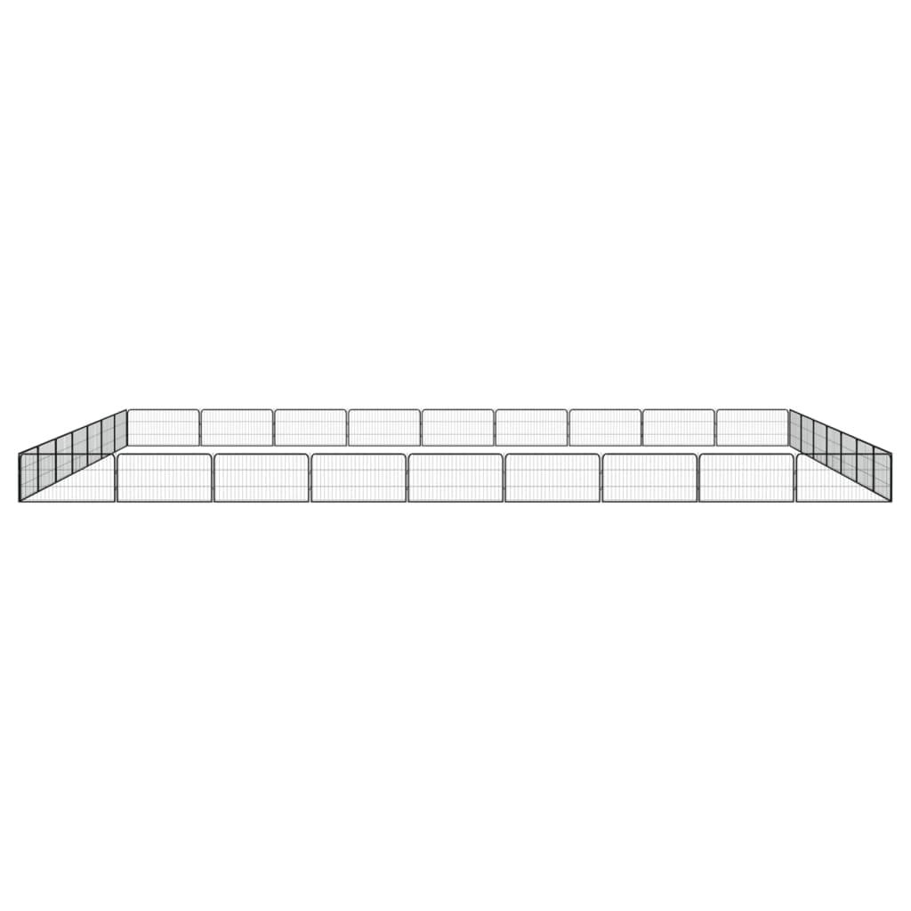 Vidaxl - Parc pour chien 32panneaux Noir 100x50cm Acier enduit de poudre vidaXL 3115973 - Imagen 1