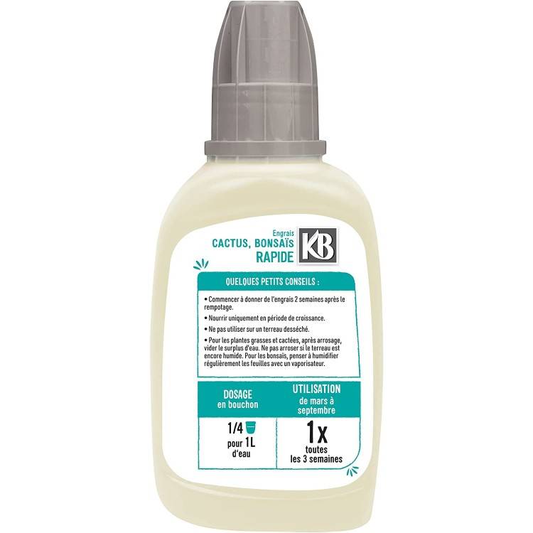 KB Engrais Rapide Cactus Bonsaï Succulentes Et Autres Plantes Grasses 250ml - Image 2