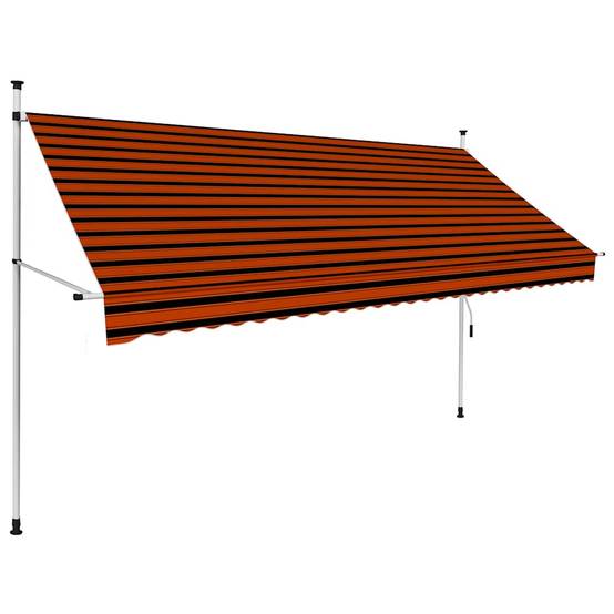 ComfortXL - Store de Balcon sans Perçage Manuel Polyester Anti-UV Protection Intimité Orange Marron 300x120 cm – ComfortXL Outdoor Living - Image 1