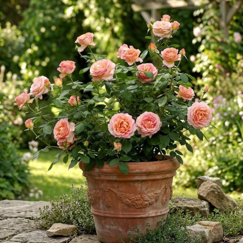 Rosier à grandes fleurs Elle® 'Meibderos' à fleurs Rose - feuillage Caduc - Pot de 10 L - 1/2 tige-  hauteur à maturité De 0,50 m à 1,00 m - Image 3