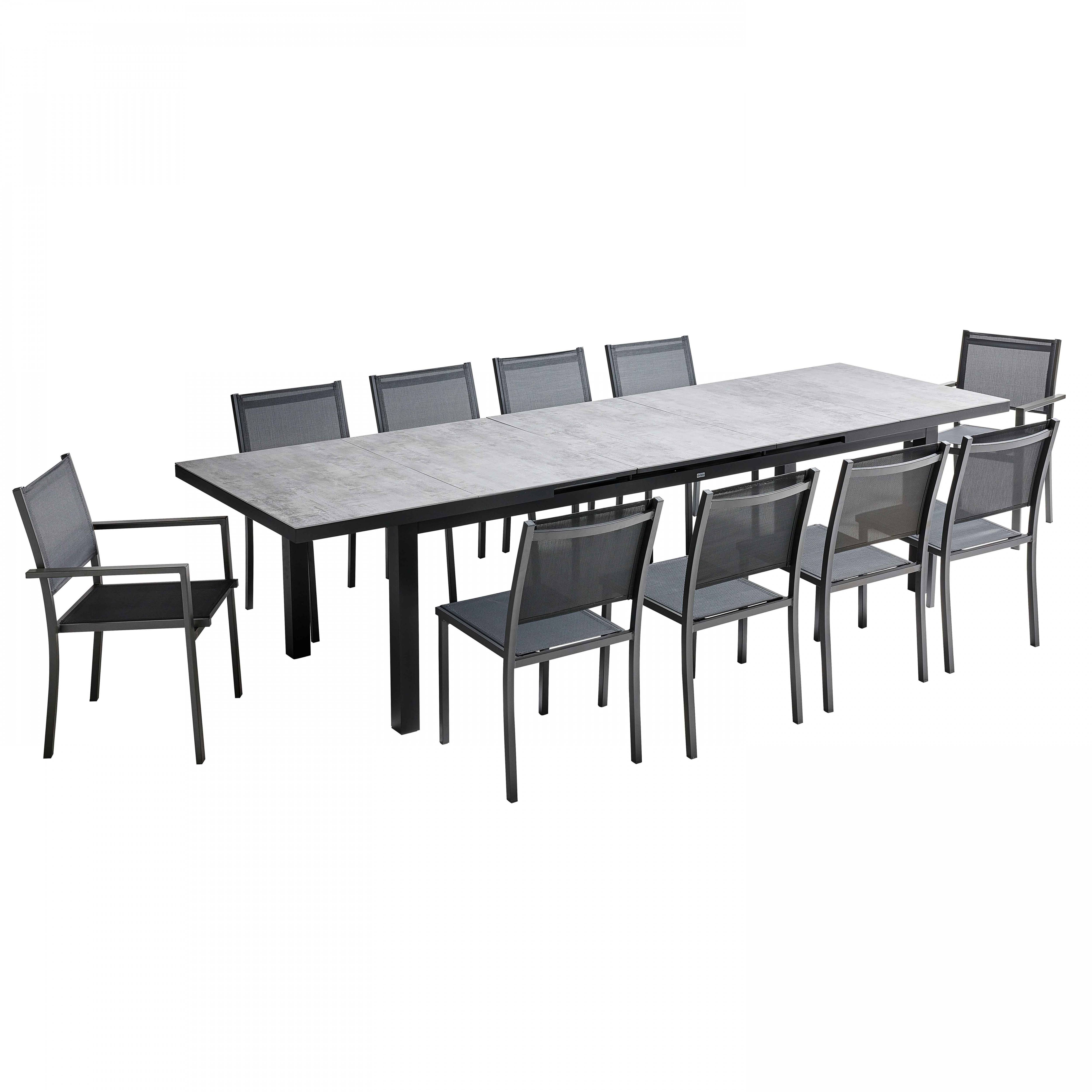 Oviala - Ensemble table de jardin avec 8 chaises et 2 fauteuils béton Melbourne - Oviala - Imagen 1