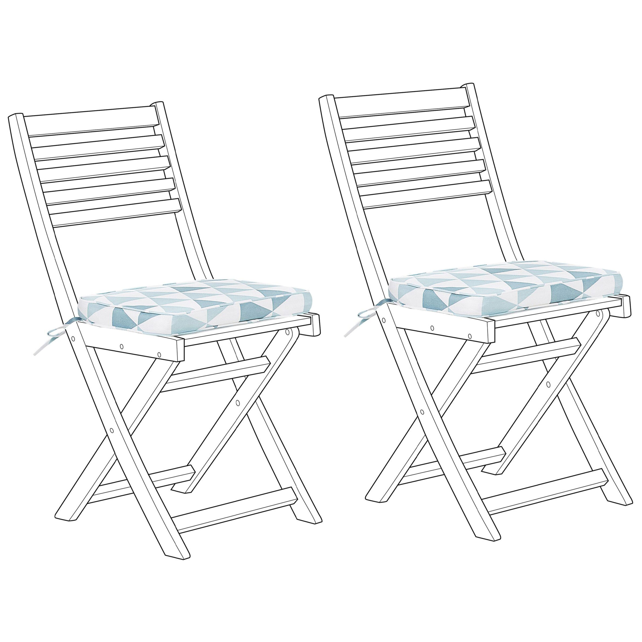 Beliani - Coussin d'assise d'extérieur Polyester Bleu FIJI - Beliani - Imagen 5