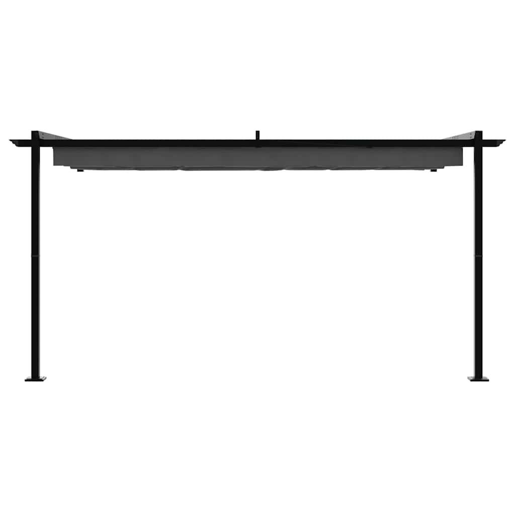 ComfortXL - Pergola Murale Adossée Acier Toit Rétractable 4x3 m Anthracite pour Terrasse - ComfortXL Outdoor Living - Image 4