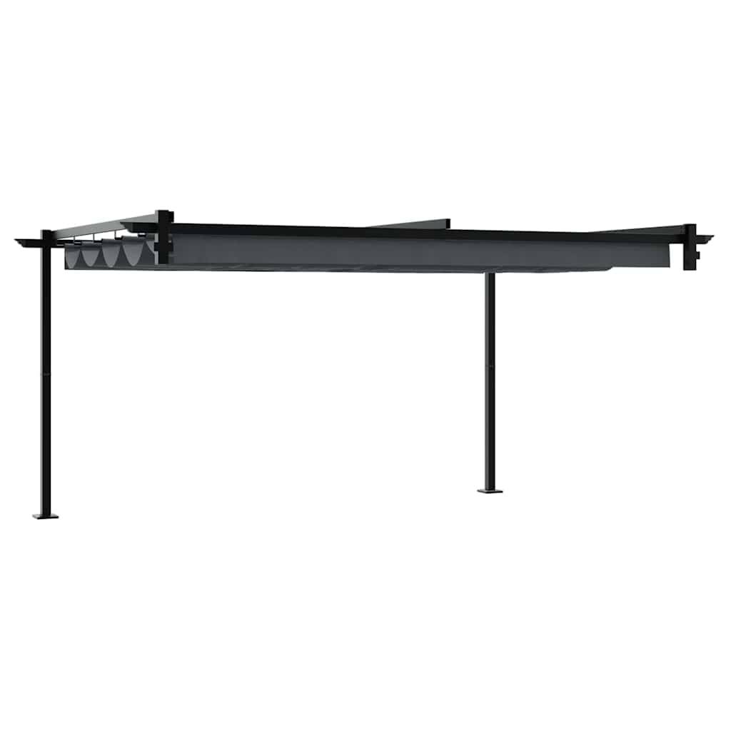 ComfortXL - Pergola Murale Adossée Acier Toit Rétractable 4x3 m Anthracite pour Terrasse - ComfortXL Outdoor Living - Image 6