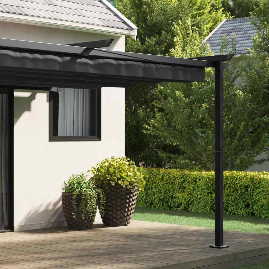ComfortXL - Pergola Murale Adossée Acier Toit Rétractable 4x3 m Anthracite pour Terrasse - ComfortXL Outdoor Living - Image 3