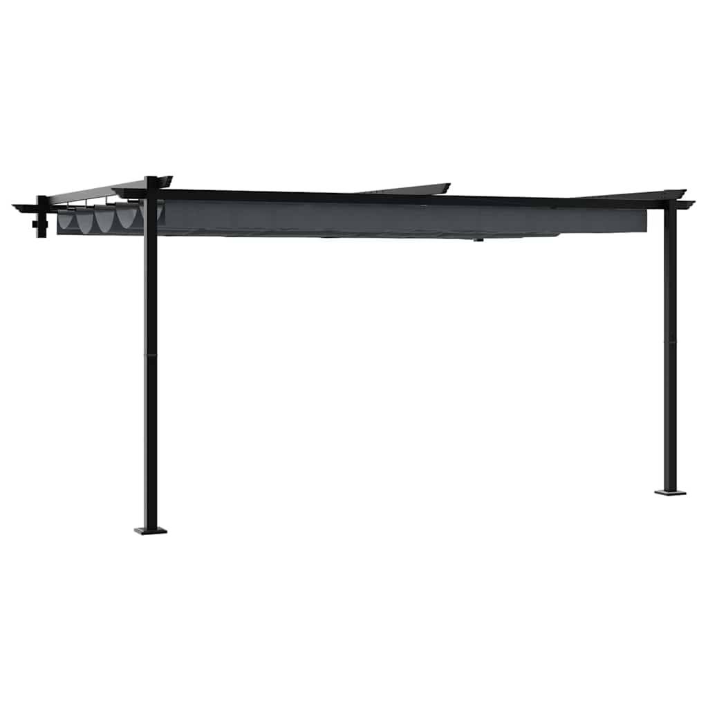 ComfortXL - Pergola Murale Adossée Acier Toit Rétractable 4x3 m Anthracite pour Terrasse - ComfortXL Outdoor Living - Image 2