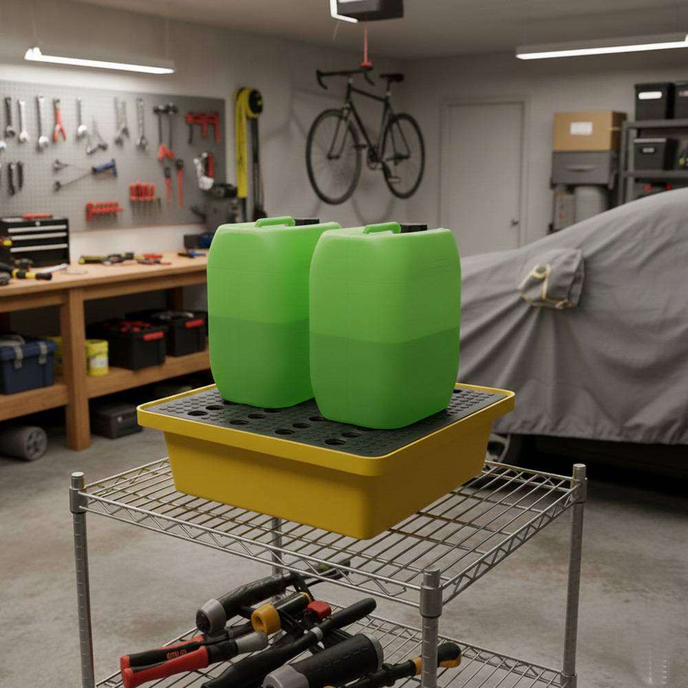 Bac de rétention 30l empilable avec caillebotis - plast'up rotomoulage - Imagen 4