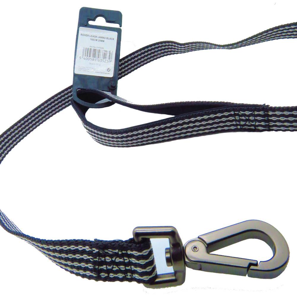 Laisse jannu noir 1 mètre x 20 mm pour chien. - Imagen 2