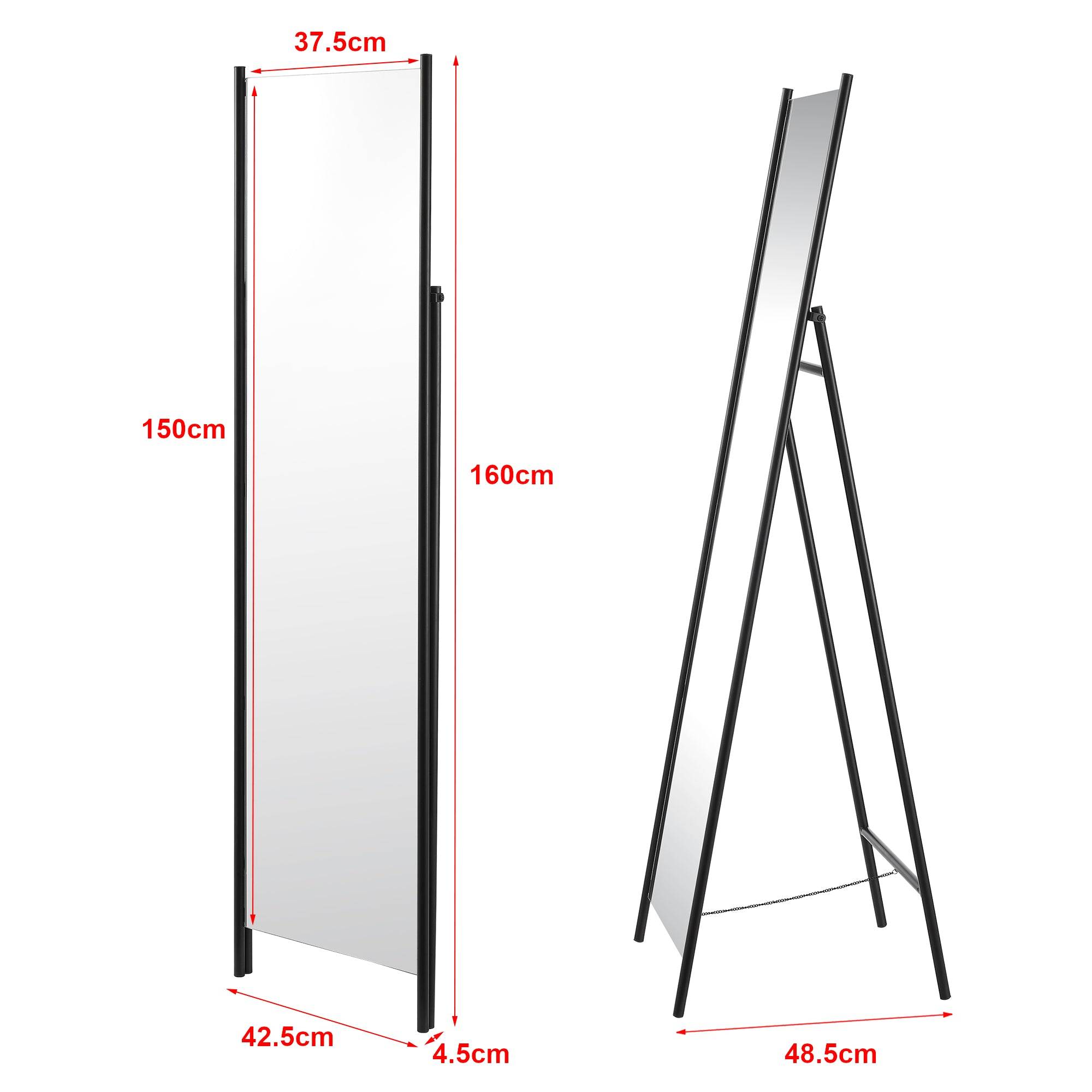 Helloshop26 - Miroir sur pied 160 x 43 x 49 cm noir - Imagen 2