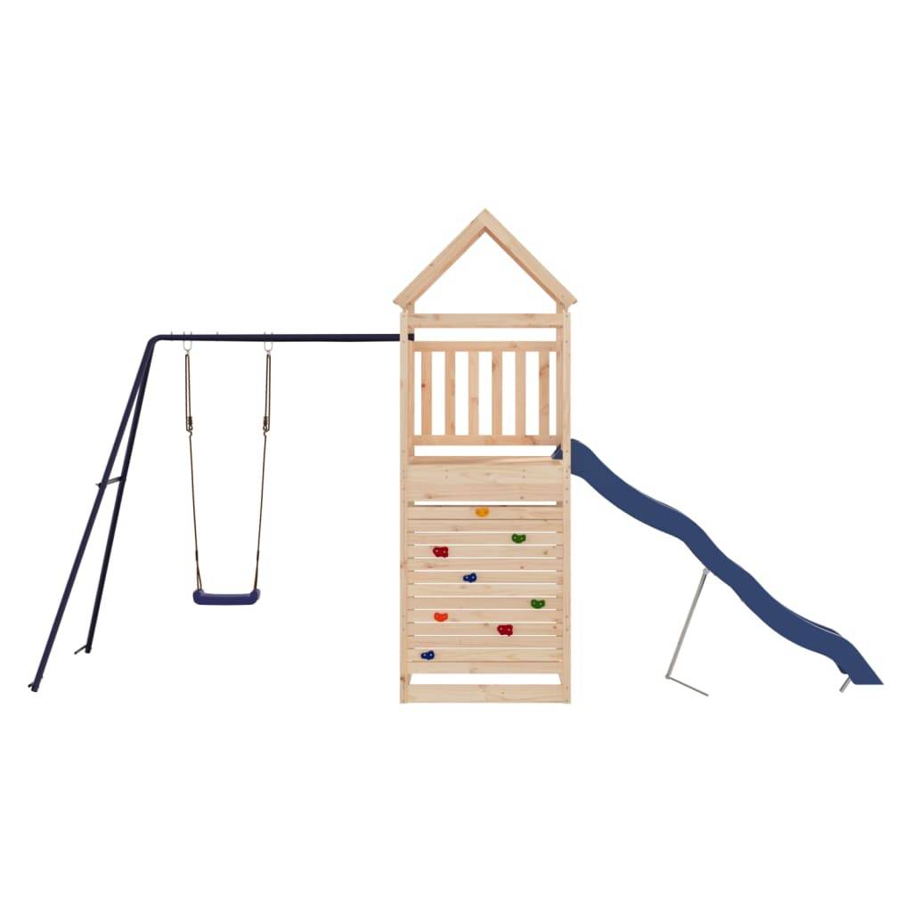 Helloshop26 - Aire de jeux d'extérieur balançoires toboggan portiques robuste jeux jardin 454 x 199 x 249 cm bois de pin massif - Imagen 2