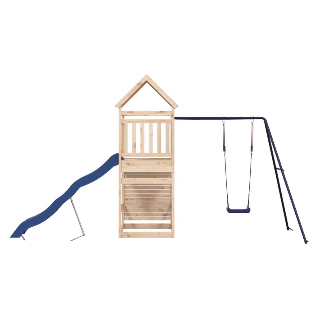 Helloshop26 - Aire de jeux d'extérieur balançoires toboggan portiques robuste jeux jardin 454 x 199 x 249 cm bois de pin massif - Imagen 5