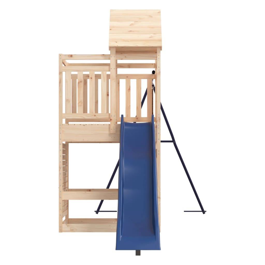 Helloshop26 - Aire de jeux d'extérieur balançoires toboggan portiques robuste jeux jardin 454 x 199 x 249 cm bois de pin massif - Imagen 4