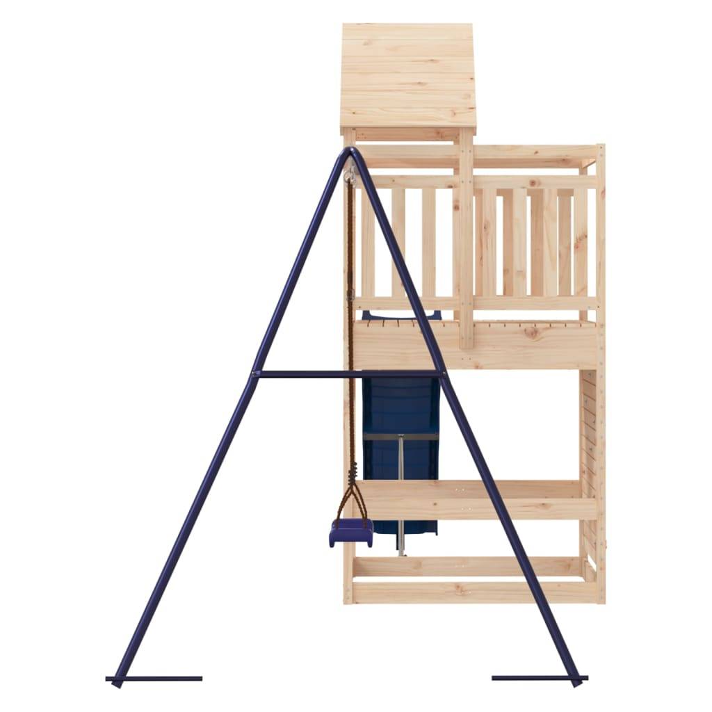 Helloshop26 - Aire de jeux d'extérieur balançoires toboggan portiques robuste jeux jardin 454 x 199 x 249 cm bois de pin massif - Imagen 3
