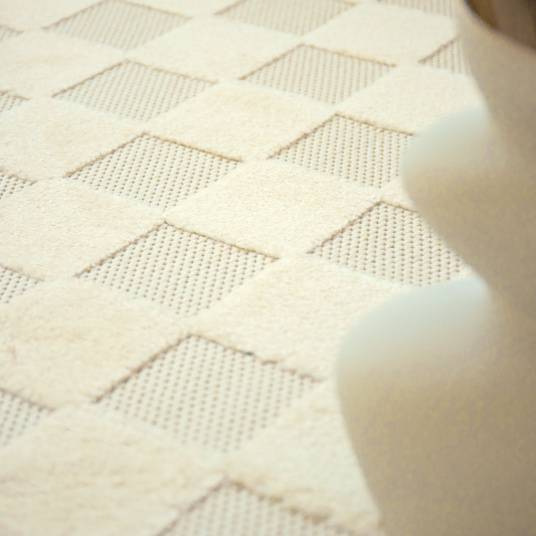 Decoweb - Tapis intérieur et extérieur motif damier - Petit Marius - Crème - 160 x 230 cm - Decoweb - Image 4