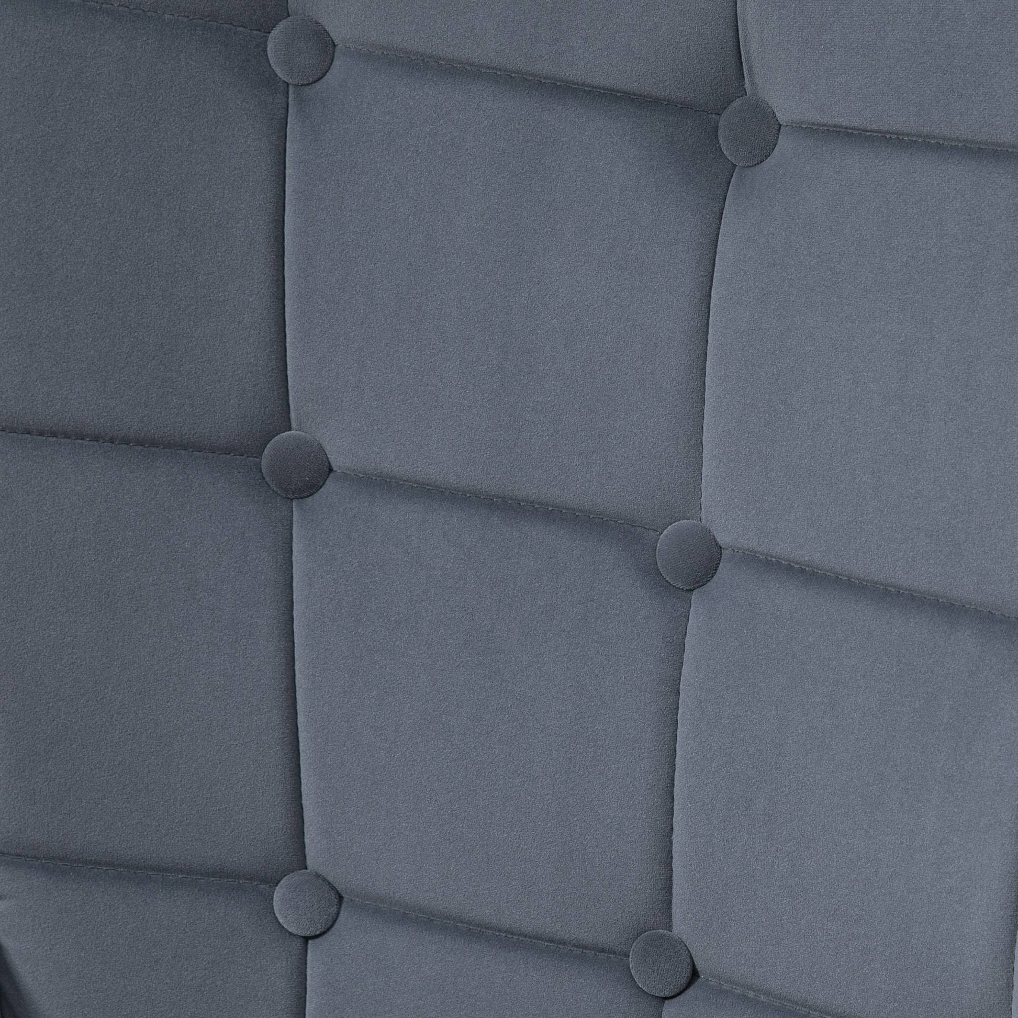 Fauteuil avec repose-pied, fauteuil salon capitonné avec dossier haut, pieds en acier doré et tissu velours, gris foncé - Image 10