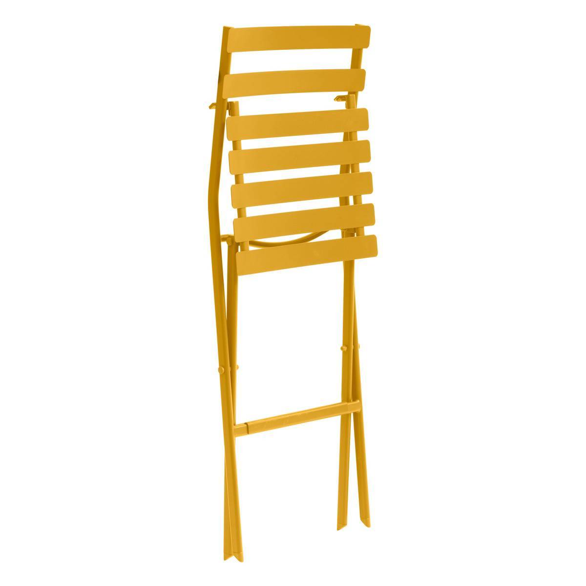 Hesperide - Lot de 2 chaises hautes pliantes de jardin "Greensboro" jaune moutarde en acier traité époxy Hespéride - Imagen 2