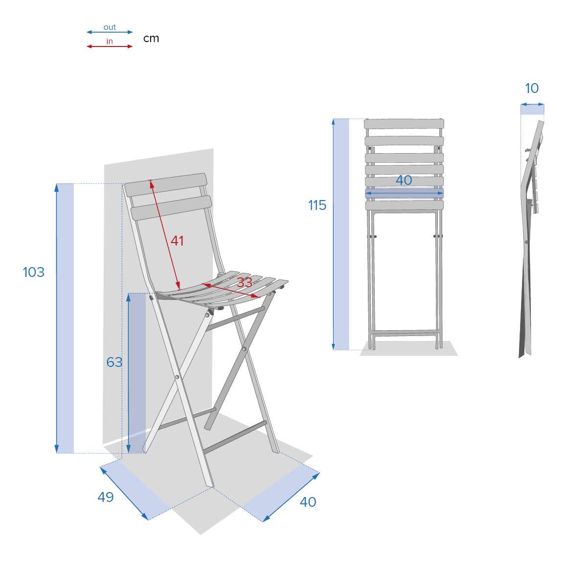 Hesperide - Lot de 2 chaises hautes pliantes de jardin "Greensboro" jaune moutarde en acier traité époxy Hespéride - Imagen 3